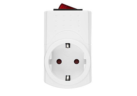 Uttag med 2-polig strömbrytare