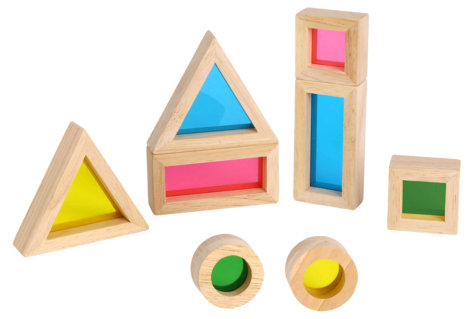 Regnbågsklossar sensory blocks 8 delar, från 2 år