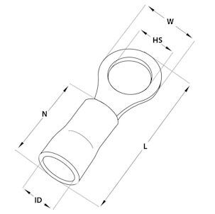 Ringkabelsko M6 isolerad gul, 10-pack