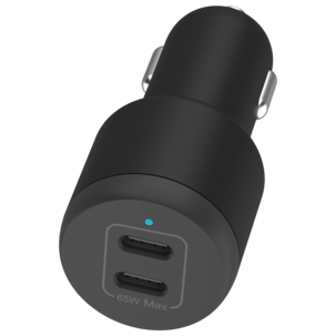Mobillader til bil 12 V med 2 x USB-C, 65 W billader