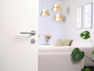 Habo Lyon dørhåndtak med nøkkelskilt, innerdør