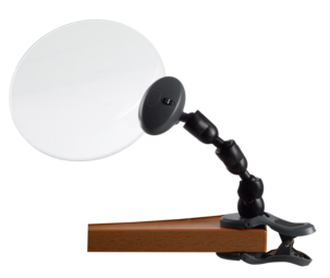 Förstoringsglas med belysning och stativ