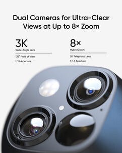Eufy SoloCam S340 KI-overvåkningskamera 3K, solcelle