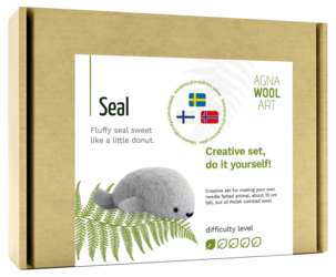 Agna Wool Art Kit ullfilting, sel, 10 cm