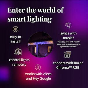 Twinkly Icicle RGB+W LED 5 m istappsslinga utomhus / inomhus.