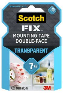 Scotch-Fix Transparent dubbelhäftande tejp, 7 kg