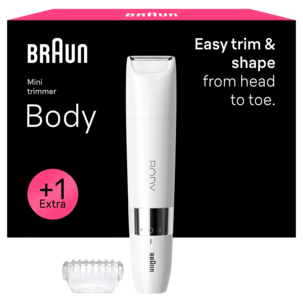 Braun BikiniShave BS1000 bikini- och kroppstrimmer, vit