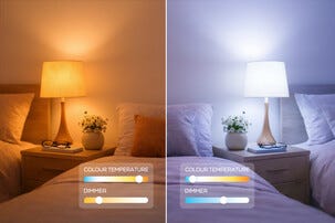 Deltaco Smart Home kronljuslampa LED RGB WiFi, E14 4,9 W dimbar