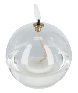 LED-ljus i form av en oljelampa, transparent glas