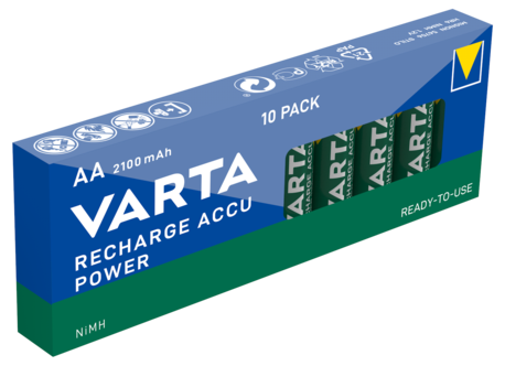 Varta Power laddningsbara AA/HR6-batterier, 10-pack