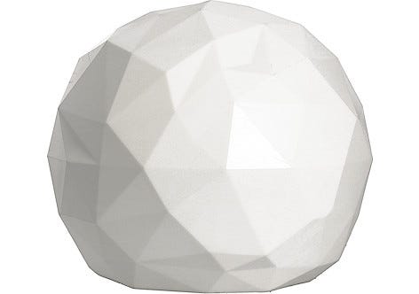 Solcellelampe, fasettmønstret i hvit plast