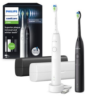 Philips Sonicare 5300 Duo eltandborste svart, vit, 2-pack
