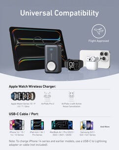 Anker MagGo Powerbank 10000 mAh, Apple Watch, iPhone