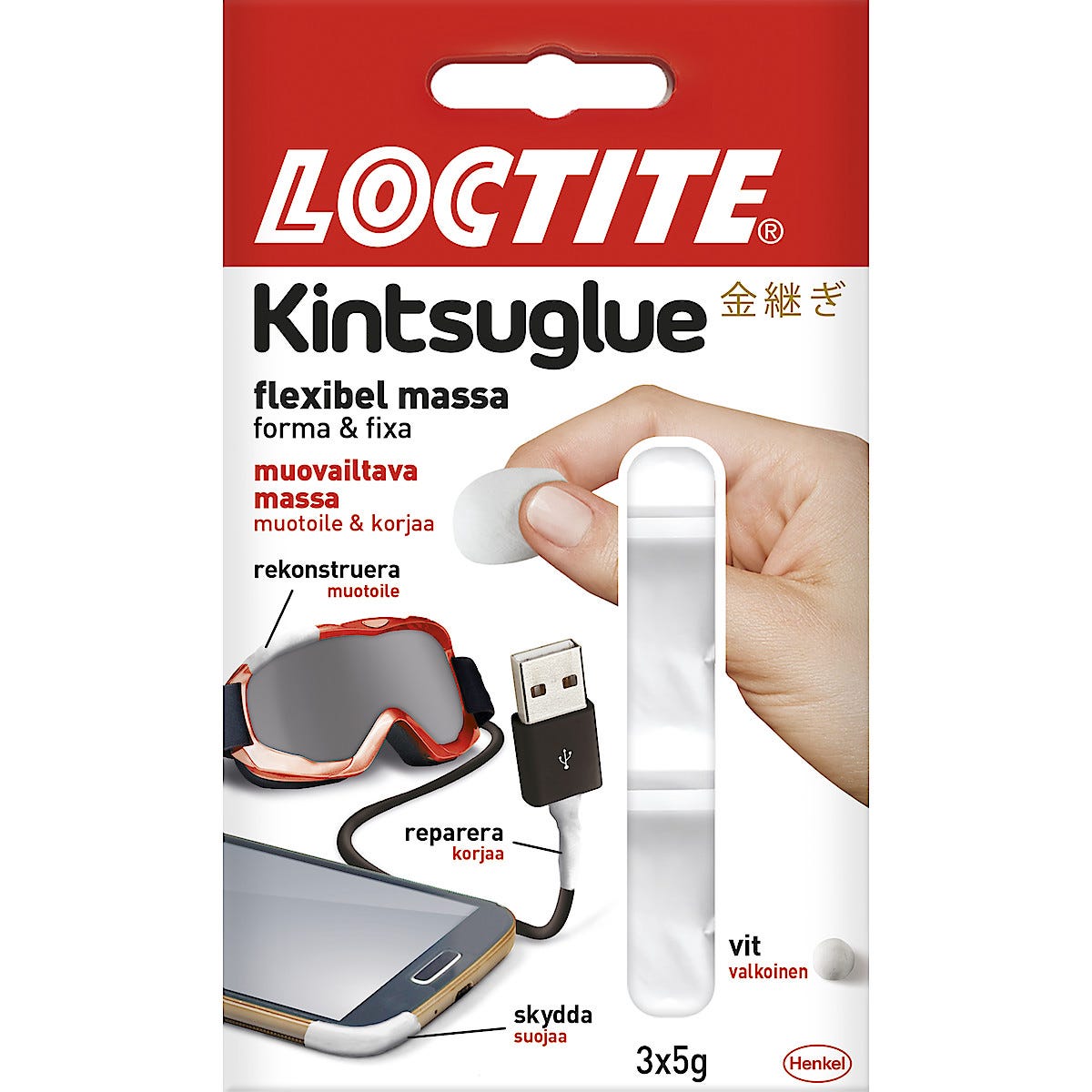 Reparationsmassa Loctite Kintsuglue | Clas Ohlson Reparationsplåster 8 pack | Clas Ohlson