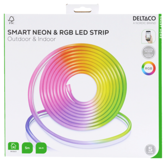 Deltaco Smart LED-list neon RGB utomhus, 5 meter