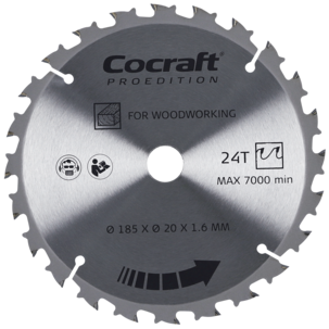Sågklinga 185 x 20 mm 24T, Cocraft