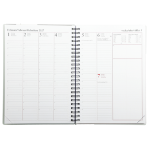 Veckokalender 26/27 A5 spiralbunden, med högtidsdagar