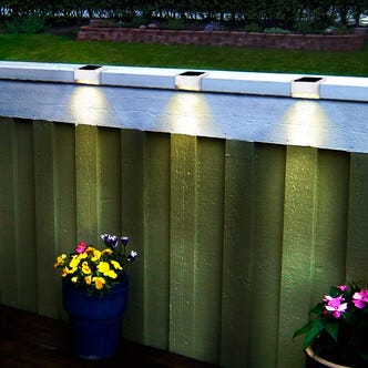 LED-lys for rekkverk solcellebelysning 3-pakning