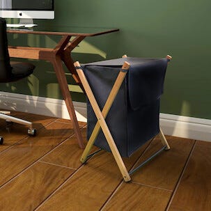 Aurora stor hopfällbar tvättkorg med lock, tyg, 39 l