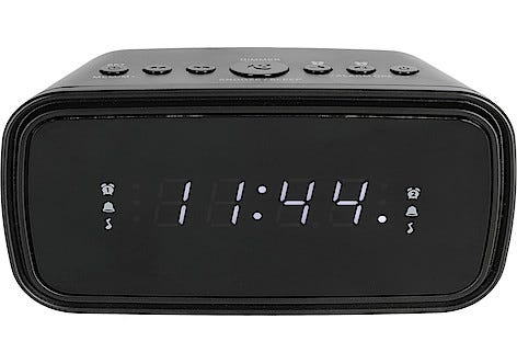 Klockradio med dubbla alarm, svart