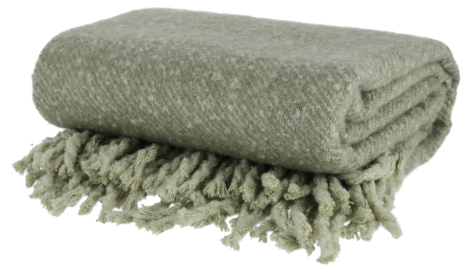 Neulottu huopa hapsuilla 127x152 cm, vihreä