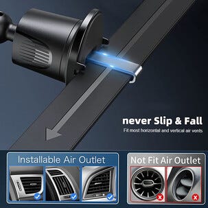 Ilmaventtiilikiinnike auton puhelinpidikkeeseen, kuulapohja