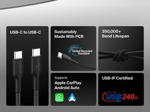 Belkin BoostCharge Pro Braided flettet USB-C-kabel 240W, svart