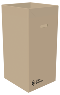 Soptunna wellpapp med bärhandtag, 125 liter