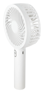 Käsituuletin, jossa USB ja pöytäteline