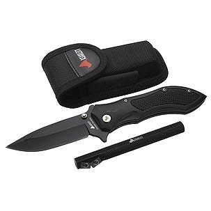 Asaklitt foldekniv og skjerpestål 