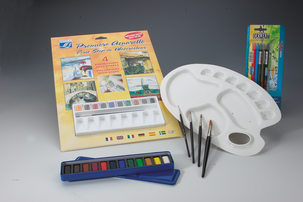 Penselsats, akvarell