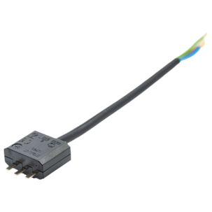 Jordet lampestøpsel DCL med 15 cm ledning, svart