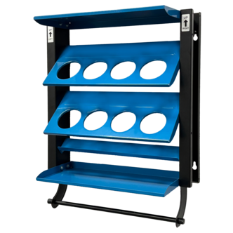 Cocraft vägghylla med förvaring av sprayfärg och torkpapper