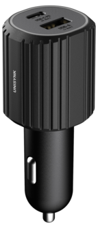 Unisynk Dual billader 12, 24 V, USB-C / USB-A, svart