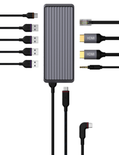 USB-C dockningsstation 10 portar
