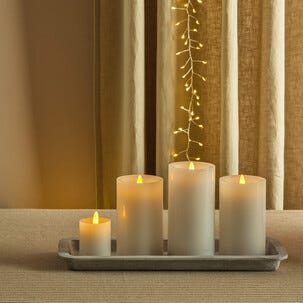 Avlangt lysfat til kubbelys, betong, 35 cm