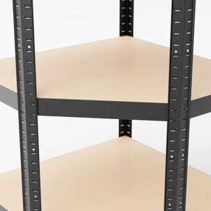 Hörnhylla metall för garage eller förråd, 5 hyllplan