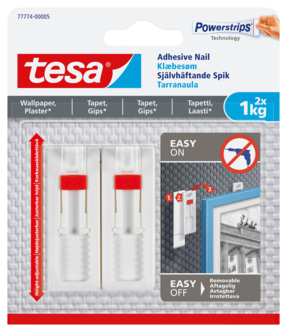 Självhäftande spikar Tesa, vita