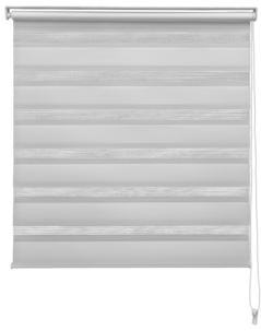 Rullgardin Dag & Natt, skruvfri med kulkedja, vit