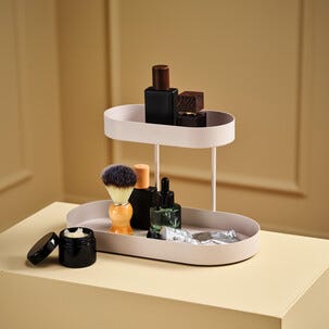 Sminkhylla metall, 2 våningar, 30 x 13 x 21,5 cm