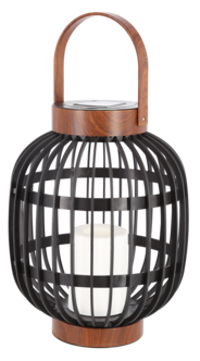 Solcellekurv med kunstige kubbelys