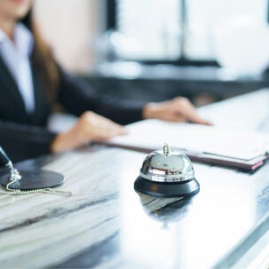 Resepsjonsklokkke i metall, 8,5 cm