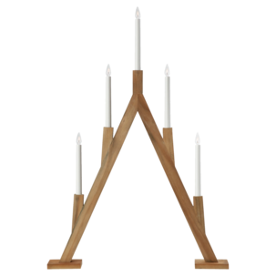 Markslöjd Bjurfors adventsstake i tre 5 LED, 76,5 cm
