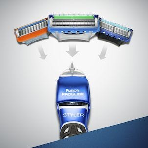 3-i-1 hyvel Gillette Fusion ProGlide Styler