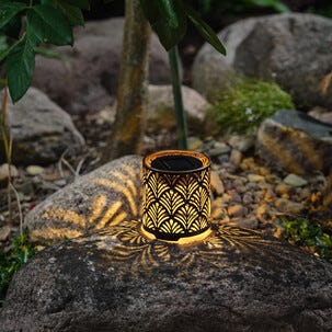 Northlight Aurinkokennolyhty metalli musta/kulta, 10 cm