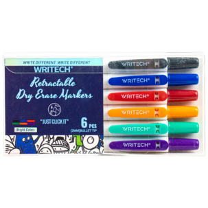Whiteboardpenna med klickfunktion, 6-pack