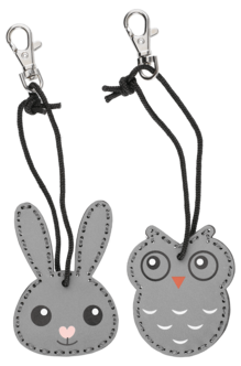 Reflexhänge kanin och uggla, Clas Ohlson, 2-pack