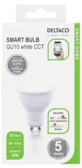 Deltaco Smart Home WiFi dimbar LED-pære GU10 5 W