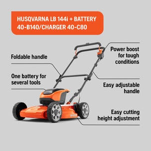 Husqvarna LB 144i batteridriven gräsklippare 1 batteri 36 V