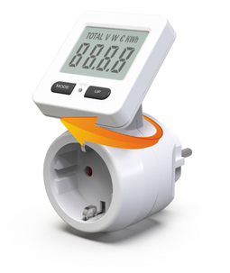 Digital elmätare med vridbar LCD-display, 230V/16A